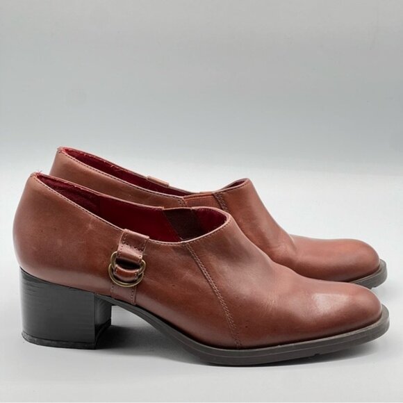 Naturalizer womens Brown Loafer slip on heels Sz 8M - Picture 8 of 11